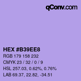 カラーコード: HEX #B39EE8 | qconv.com