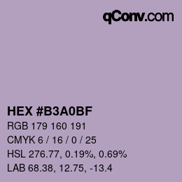 颜色代码: HEX #B3A0BF | qconv.com