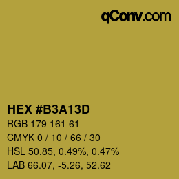 Color code: HEX #B3A13D | qconv.com