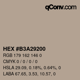 Color code: HEX #B3A29200 | qconv.com