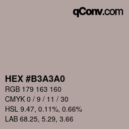 Color code: HEX #B3A3A0 | qconv.com