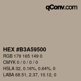 颜色代码: HEX #B3A59500 | qconv.com