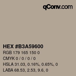 Color code: HEX #B3A59600 | qconv.com
