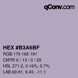 Código de color: HEX #B3A6BF | qconv.com
