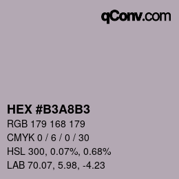 颜色代码: HEX #B3A8B3 | qconv.com