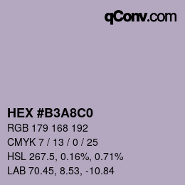 カラーコード: HEX #B3A8C0 | qconv.com