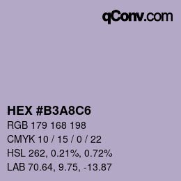 カラーコード: HEX #B3A8C6 | qconv.com