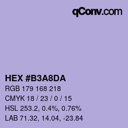 カラーコード: HEX #B3A8DA | qconv.com