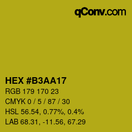 カラーコード: HEX #B3AA17 | qconv.com