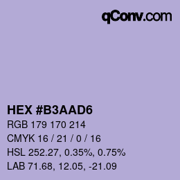 カラーコード: HEX #B3AAD6 | qconv.com