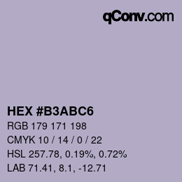 カラーコード: HEX #B3ABC6 | qconv.com