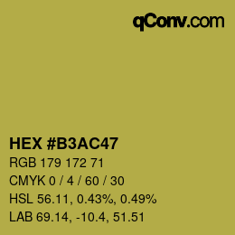 颜色代码: HEX #B3AC47 | qconv.com