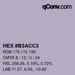 Código de color: HEX #B3ACC3 | qconv.com