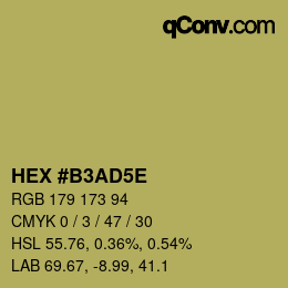 Color code: HEX #B3AD5E | qconv.com