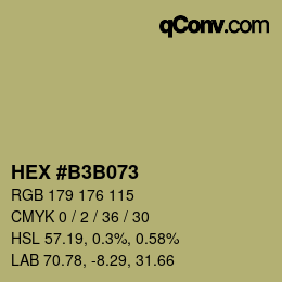カラーコード: HEX #B3B073 | qconv.com