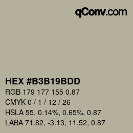 Farbcode: HEX #B3B19BDD | qconv.com