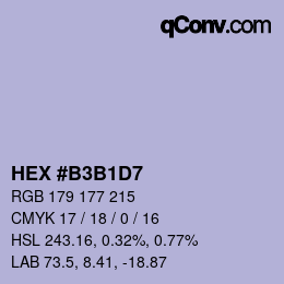 カラーコード: HEX #B3B1D7 | qconv.com