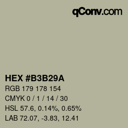 Color code: HEX #B3B29A | qconv.com