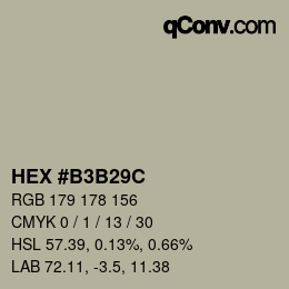 Color code: HEX #b3b29c | qconv.com