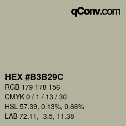 Color code: HEX #B3B29C | qconv.com