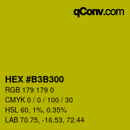 Color code: HEX #B3B300 | qconv.com