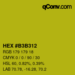 Color code: HEX #B3B312 | qconv.com