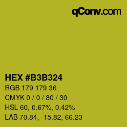 Color code: HEX #B3B324 | qconv.com