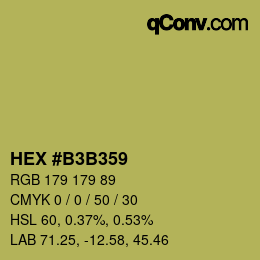 Color code: HEX #B3B359 | qconv.com