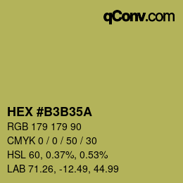 Color code: HEX #B3B35A | qconv.com