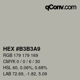 Farbcode: HEX #B3B3A9 | qconv.com