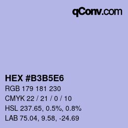 カラーコード: HEX #B3B5E6 | qconv.com