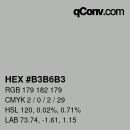 カラーコード: HEX #B3B6B3 | qconv.com