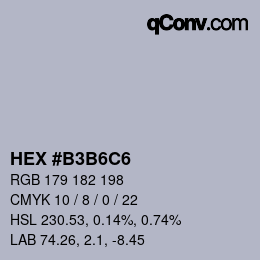 Color code: HEX #B3B6C6 | qconv.com