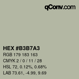 カラーコード: HEX #B3B7A3 | qconv.com