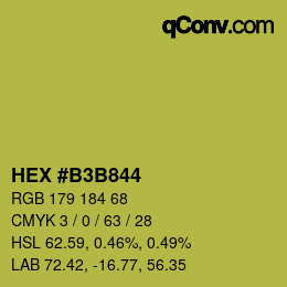 カラーコード: HEX #B3B844 | qconv.com