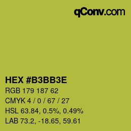Código de color: HEX #B3BB3E | qconv.com