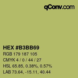 Color code: HEX #B3BB69 | qconv.com