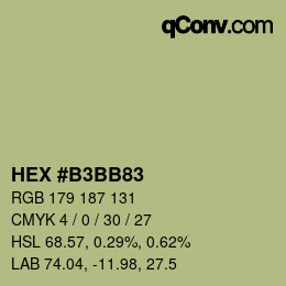 Color code: HEX #B3BB83 | qconv.com