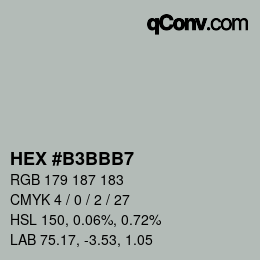 カラーコード: HEX #B3BBB7 | qconv.com