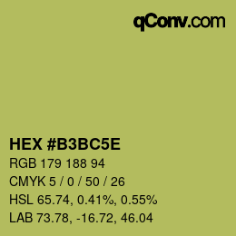 カラーコード: HEX #B3BC5E | qconv.com