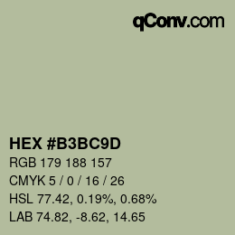 カラーコード: HEX #B3BC9D | qconv.com