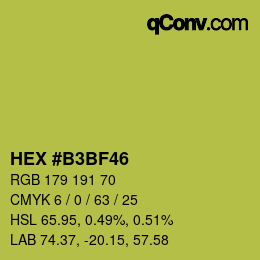Color code: HEX #B3BF46 | qconv.com