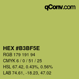 Color code: HEX #B3BF5E | qconv.com