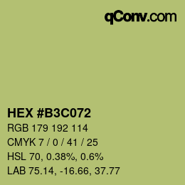 Color code: HEX #B3C072 | qconv.com