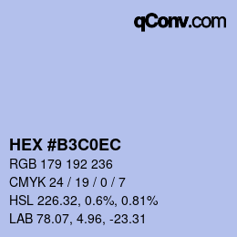 Color code: HEX #B3C0EC | qconv.com