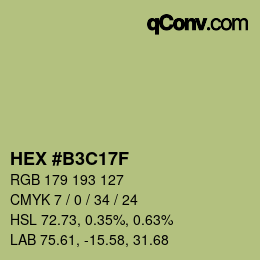 カラーコード: HEX #B3C17F | qconv.com