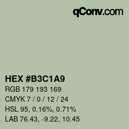 颜色代码: HEX #B3C1A9 | qconv.com