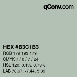 Color code: HEX #B3C1B3 | qconv.com