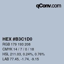 Color code: HEX #B3C1D0 | qconv.com