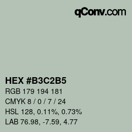 Farbcode: HEX #B3C2B5 | qconv.com